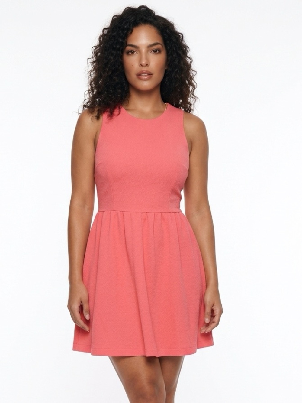 CHARMING CHARLIE | Dark Coral Zip Back Dress Large